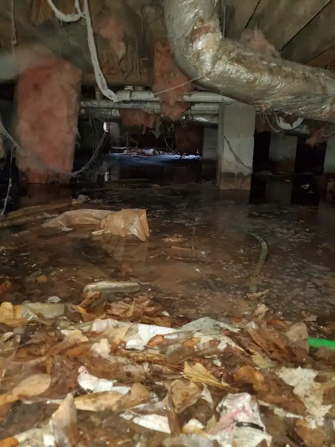 Crawl space flood assessment for Commercial Water Damage Restoration in Tuscaloosa